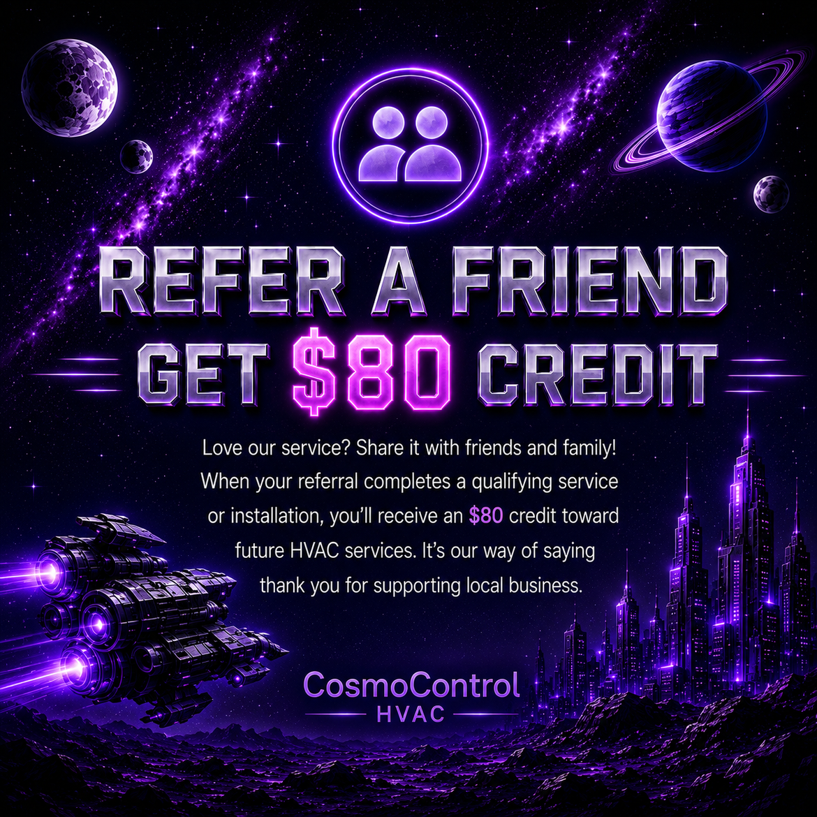Refer a Friend - Get $80 Credit